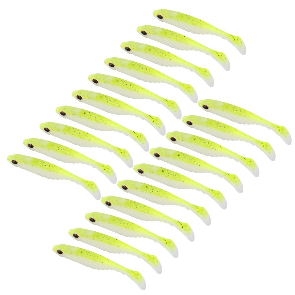 20Pcs Artificial Simulation Silicone Fishing Lure Soft Bait T Tail Soft Worm Accessory