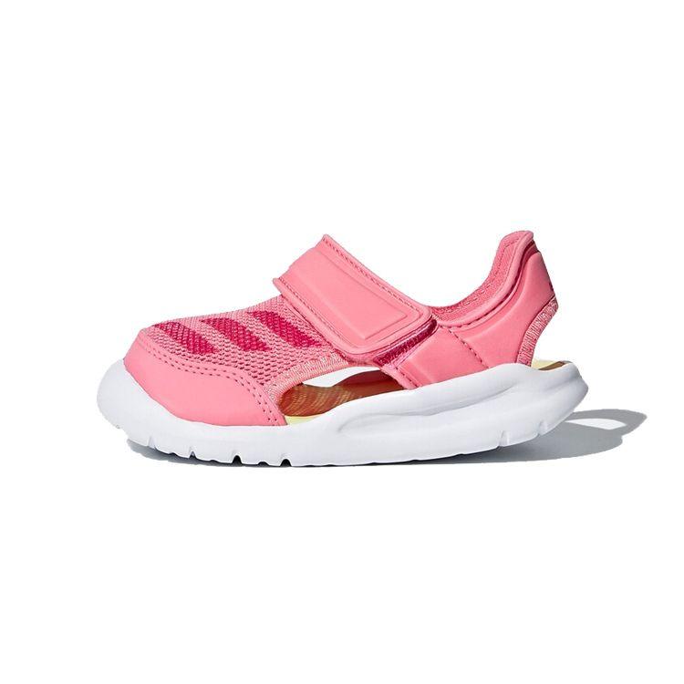 Adidas Fortaswim Space Leather Casual Sandals Baby Footwear Pink White AC8299