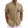 Men's Vintage Button Down Bowling Shirts Short Sleeve Summer Beach Shirt