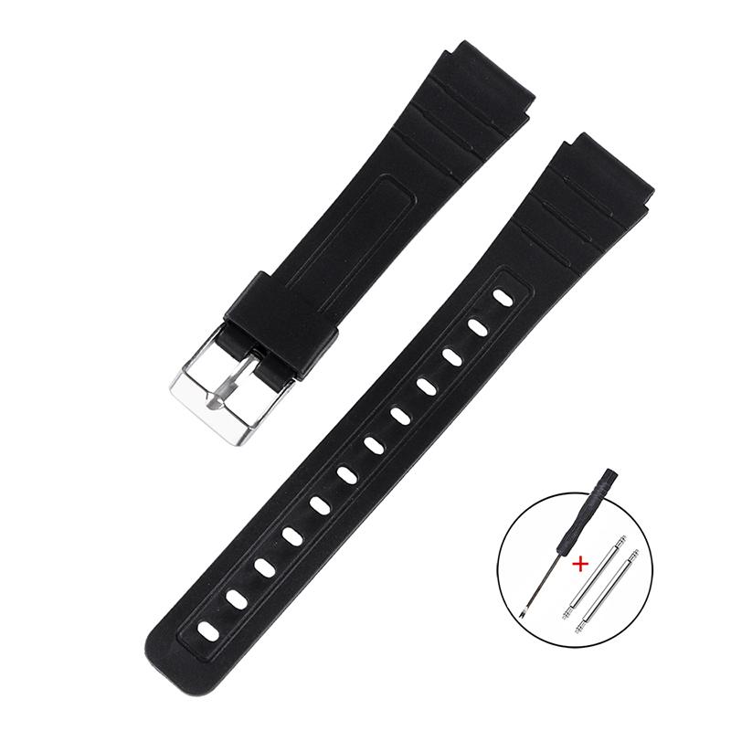 16мм 18мм Силиконовый ремешок для часов для Casio SGW400 W800H F91W F84 F105/108 A158/168 AE1200/1300 Ремешок PU смола Браслет