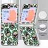 Чехол с ярким рисунком скелета для Samsung Galaxy Z FLIP 7 FE 6 5 Z Flip7 Flip6 Flip5, роскошный гибридный складной чехол для телефона из PC+PU кожи с покрытием