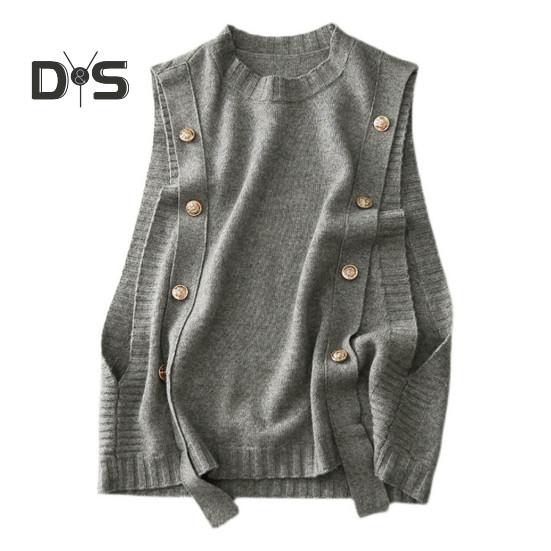 Women Vest Round Neck Solid Color Knitted Vest Fashion Soft Sleeveless Lady Knit Tank Top for Autumn Winter