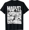 Мстители Marvel Ретро Черно-белая Комикс Графика Футболка с коротким рукавом