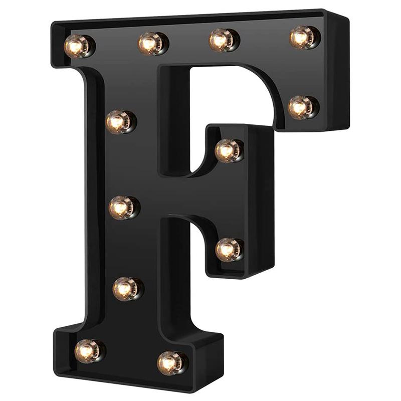 LED Black Letter Light 26 English Night Light Large Luminous Alphabet Lights Wedding Modeling Lamp For Party Birthday Home Bar