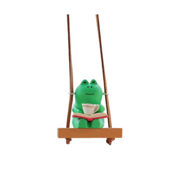 Подвесное украшение, очаровательное украшение в виде мультяшной лягушки со шнурком, легкое вешание, украшение для зеркала заднего вида, подвеска для салона автомобиля