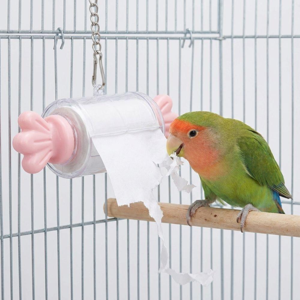 with Rolling Paper Parrot Shredding Toy Hanging Chain Bird Cage Chew Toy For Pet Bird