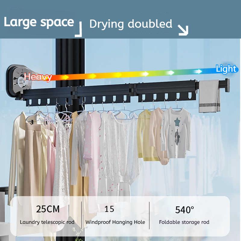 Выдвижная сушилка для одежды, горячая распродажа, складная, без перфорации, настенная, с присоской, алюминиевый сплав для спальни, гостиной