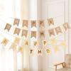 Kraft Paper Happy Birthday Banner Party Bunting Garland Banner Flags Set Baby Shower One Year First Birthday Decoration Supplies