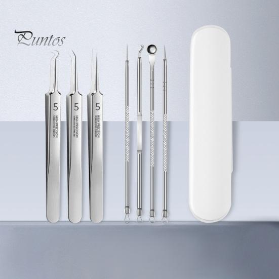 Ультратонкий Нет. 5 ячеек, зажим для прыщей, угрей, игла от прыщей из нержавеющей стали, пинцет, салон красоты, инструменты для очистки пор, ухода за лицом