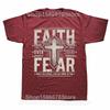 Funny Christian Faith Over Fear Graphic Tshirts Men Womens Fashion Casual Tshirt 100 Cotton Loose Oversized T Shirt