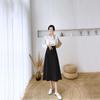 Простая нерегулярная однотонная драпированная плиссированная юбка, женская весенняя темпераментная пригородная юбка трапециевидной формы с высокой талией средней длины