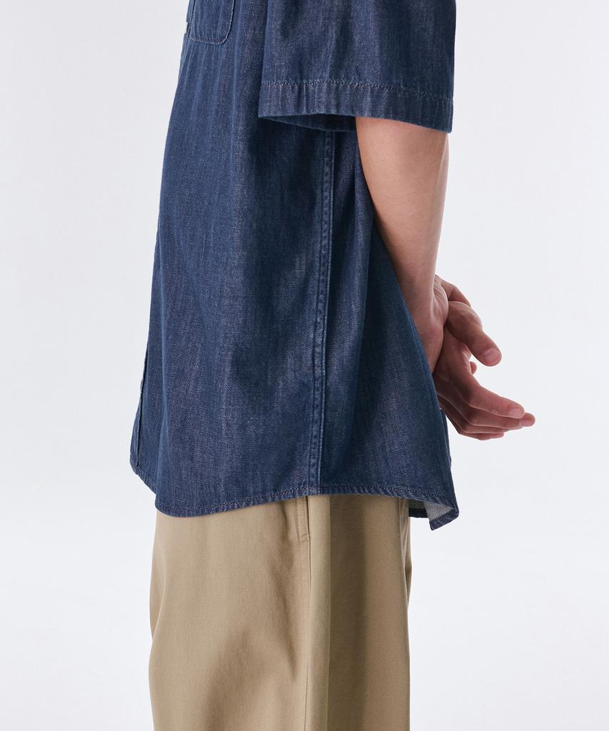MUSINSA STANDARD Oversized Short Sleeve Denim Shirt [Indigo]