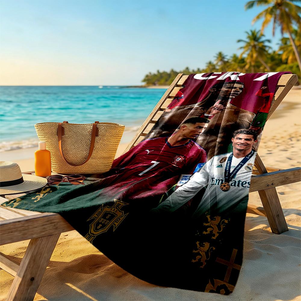 Cristiano Ronaldo Beach Towel Super Soft & Absorbent Comfortable Lightweight Portable for Swimming,Beach,Camping, Travel, Beach Accessories,Gym