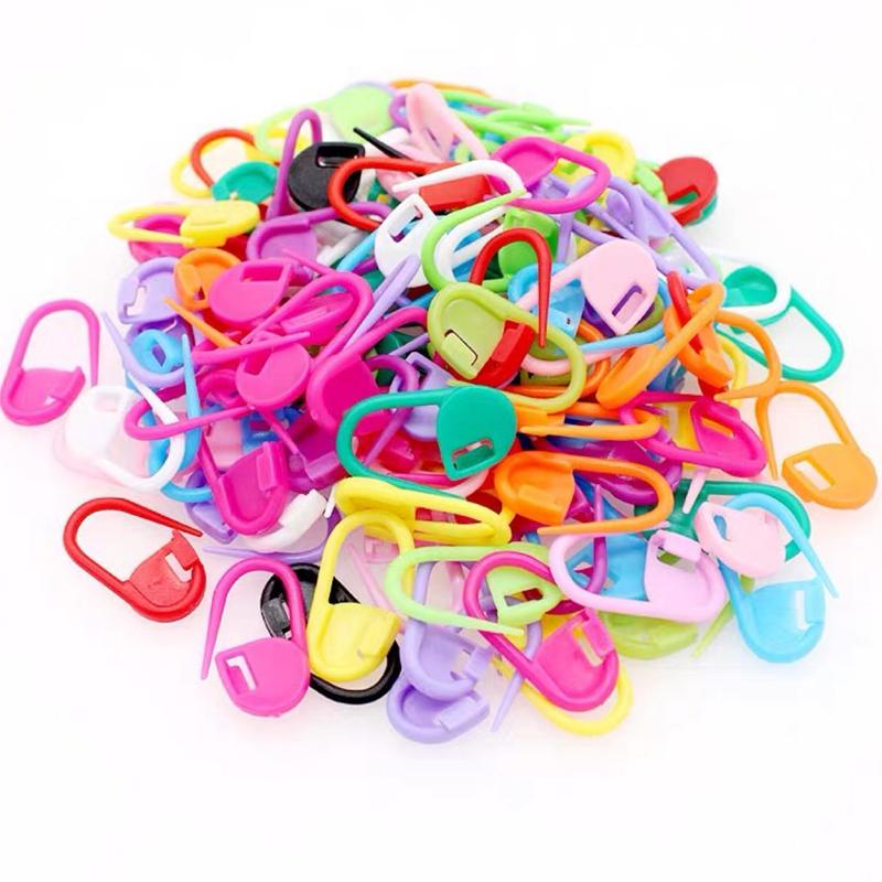 100 шт. Разноцветные пластиковые маркеры для петель для вязания крючком с маленьким крючком