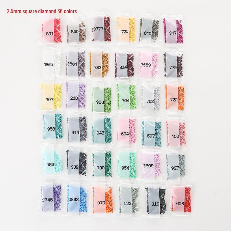 2.5mm Diamond Painting Resin Drills, Square Flat Bottom, 447 Colors Acrylic DIY Kit