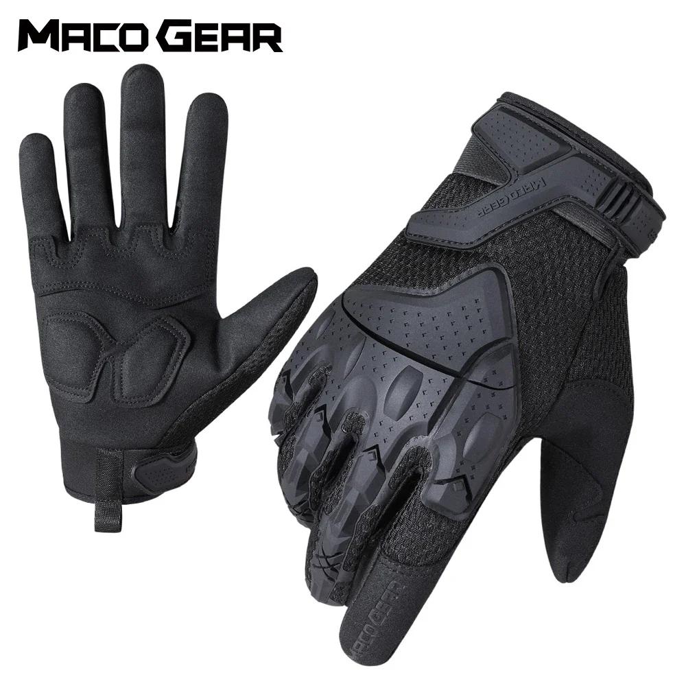 Men Gloves Touch Screen Sports Outdoor Hiking Cycling Hunting Riding Bike Rubber Protective Gear Non-slip Black Men