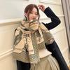 Winter Imitation Cashmere Scarf for Women New Style Light Luxury Fashion Double Sided Scarf Warm Plus Velvet Versatile Windproof Shawl