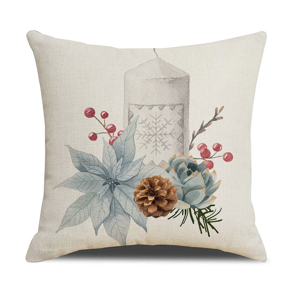 New Year Cartoon Christmas Decorations Christmas Pillowcase Polyester Cushion Cover Pillow Cover
