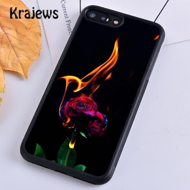 Мягкий чехол для телефона Krajews Burning Love Rose для iPhone 14 5 SE 6s 7 8 plus XR XS 11 12 13 pro max Samsung S21 S22ultra Plus