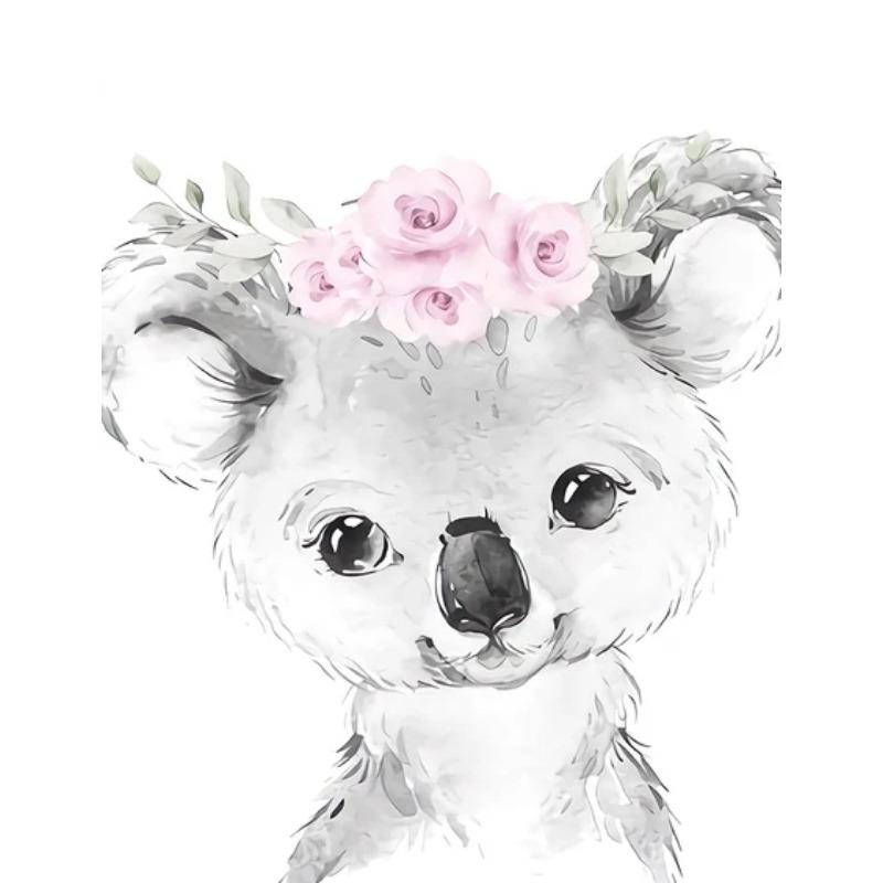 Холст Картина Мультяшные Животные Детская Розовая Цветок Лев Тигр Жираф Постер Принт Настенное Искусство для Комнаты Девочки Домашний Декор