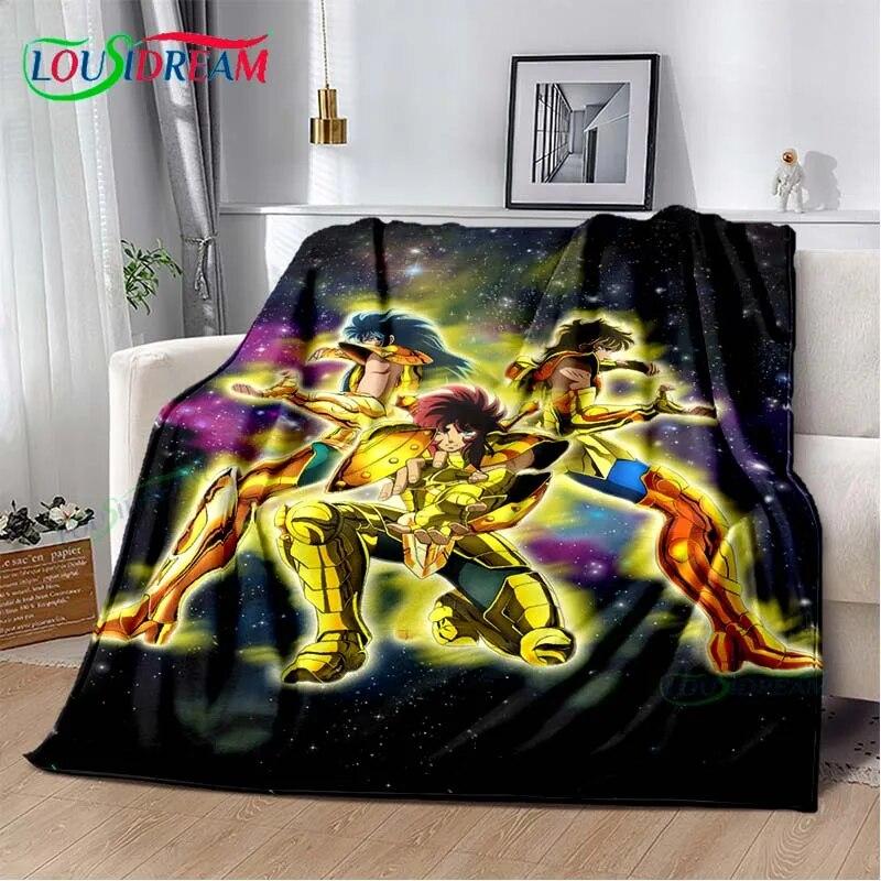 Saint Seiya 3D Printed Art Fleece Blanket for Beds Hiking Picnic Thick Quilt Bedspread Fleece Throw Blanket Picnic Blanket