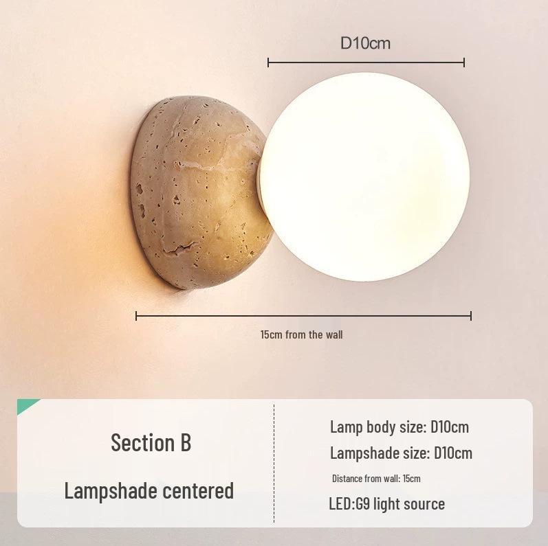 Настенный светильник Ваби-Саби в стиле середины века кремового цвета для спальни или гостиной