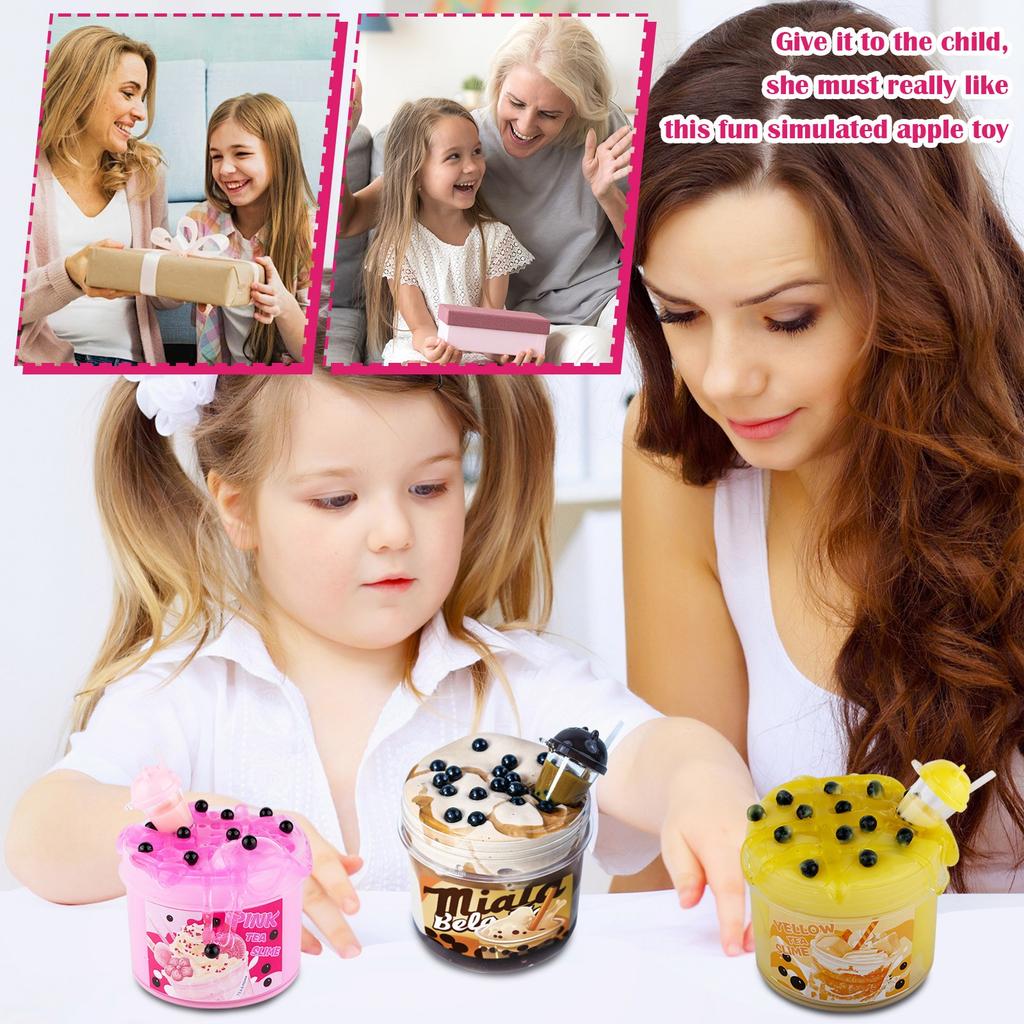 Кристаллическая грязь не прилипает к рукам. Жемчужный молочный чай. Слайм с пузырчатым клеем. Детский набор игрушек. Декомпрессионная цветная грязь.