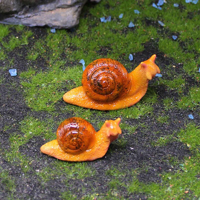 Micro Landscape Simulation Small Snail Garden Decoration Snail Ornament Snail Model Resin Craft Miniature Figurine Home Decor.