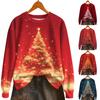 Women's Fashion Long Sleeve Christmas Snowman Snowflake Print Jacket Cardigan