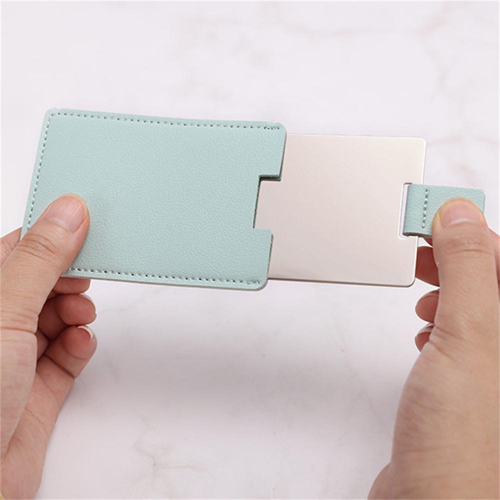 Stainless Steel Ultra-Thin Makeup Mirror Portable Vanity Mirror Compact Pocket Hand Mirror Pu Leather Cosmetic Mirrors 2025