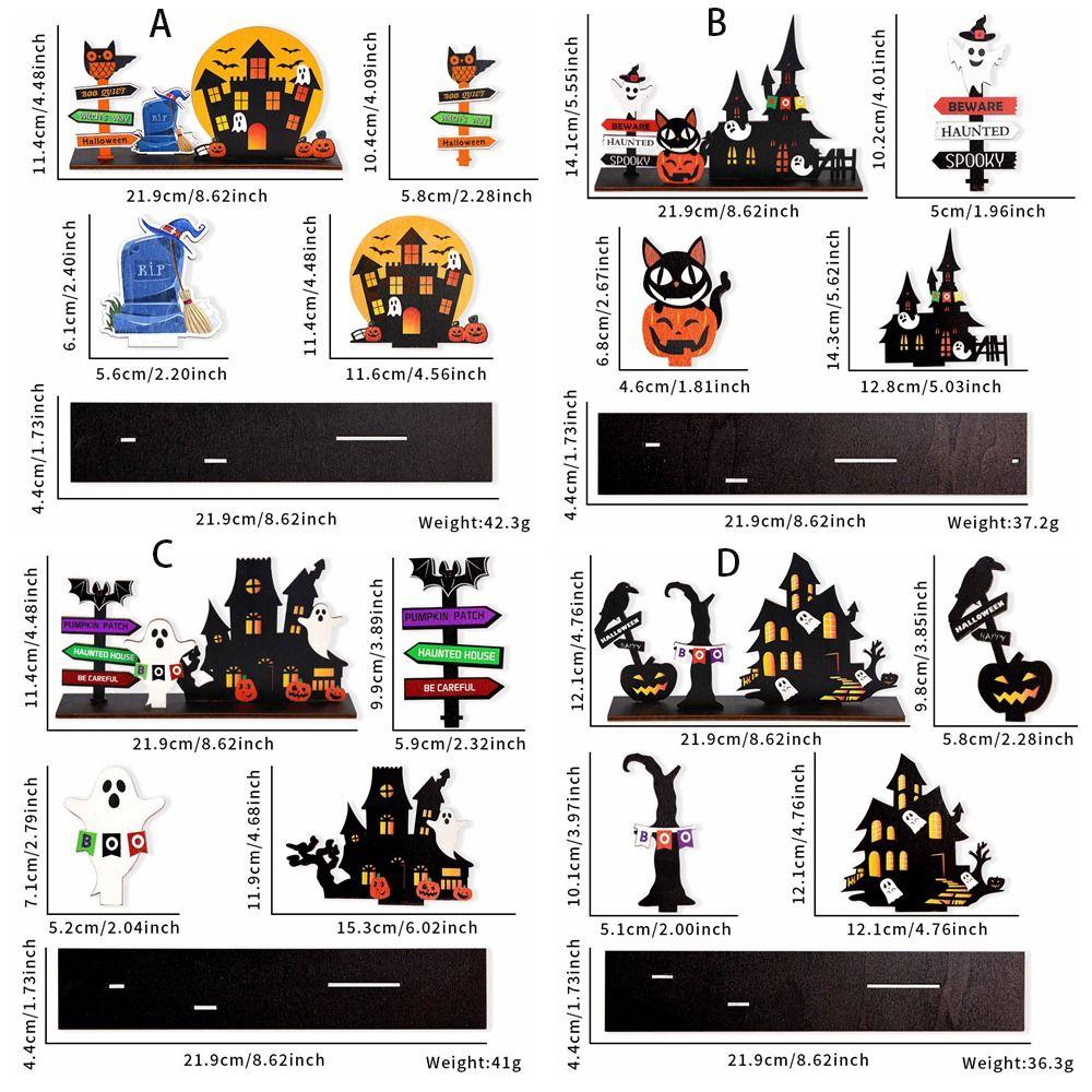 3D Ghost Castle Desktop Ornament Cartoon Halloween Decoration Stand  Scene Layout