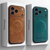 Классический кожаный чехол для телефона для iPhone 16 11 12 13 15 17 Pro Max 16E 14 Plus 17 Air с магнитной зарядкой Magsafe Защитная крышка