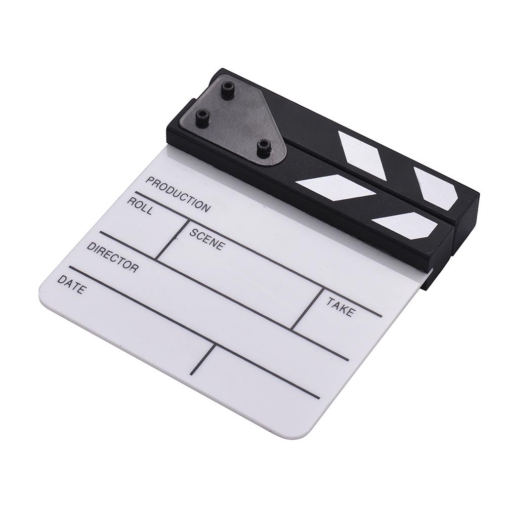 Compact Size Acrylic Clapboard Dry Erase TV Film Movie Director Cut Action Scene Clapper Board Slate Film Director Clapperboard