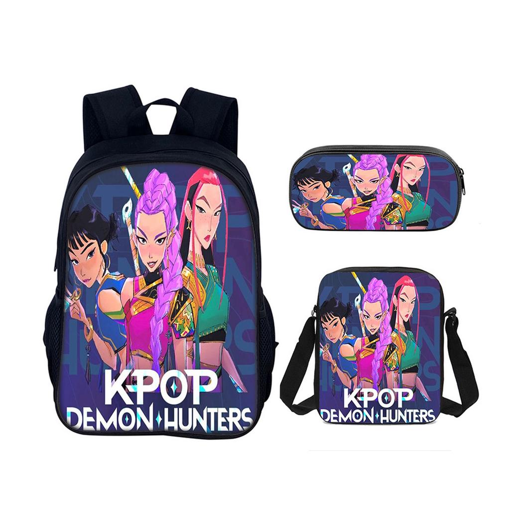 Backpack Cartoon Devil Anime Lightweight Travel Casual Backpack Laptop Bag School Bag Three-piece Set