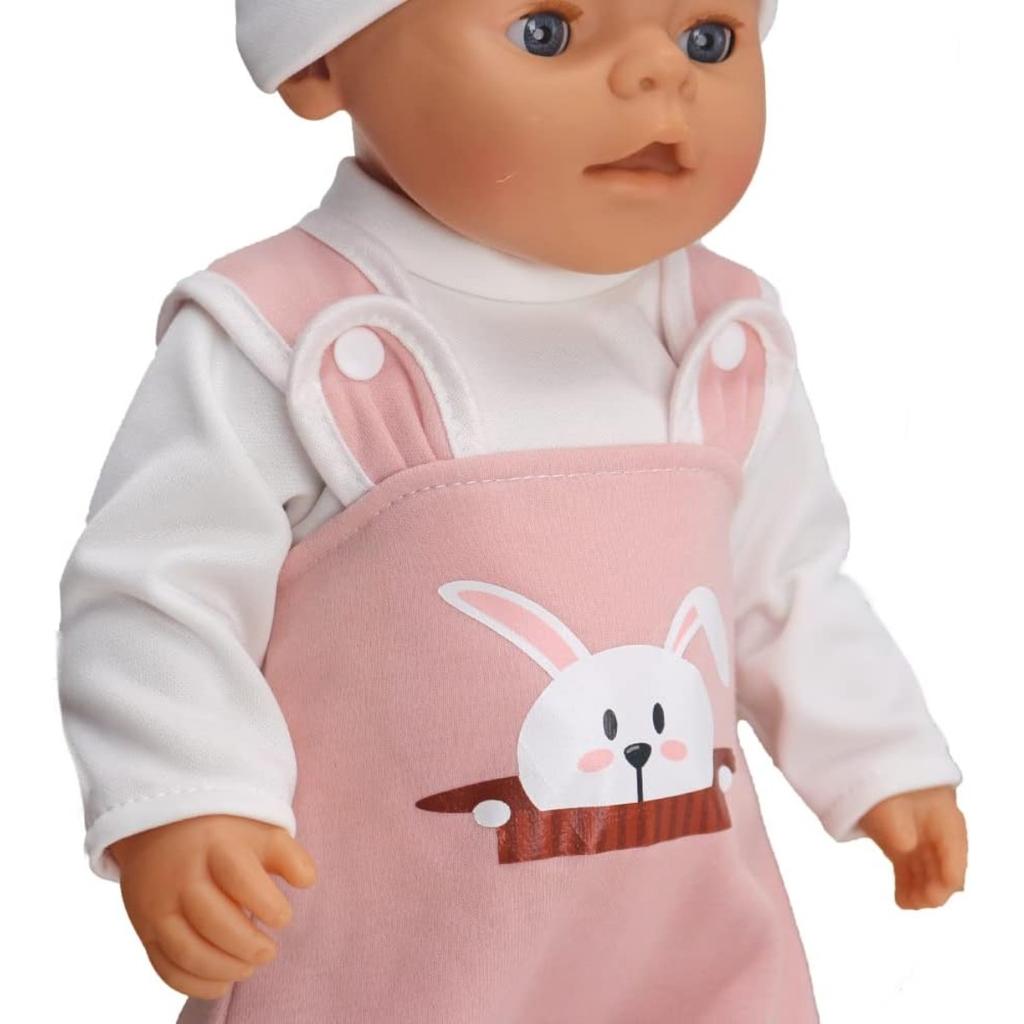 Doll Clothes for 36-43cm / 17Inch New Born Baby Dolls, Soft Outfit with Hat (Not A Doll)