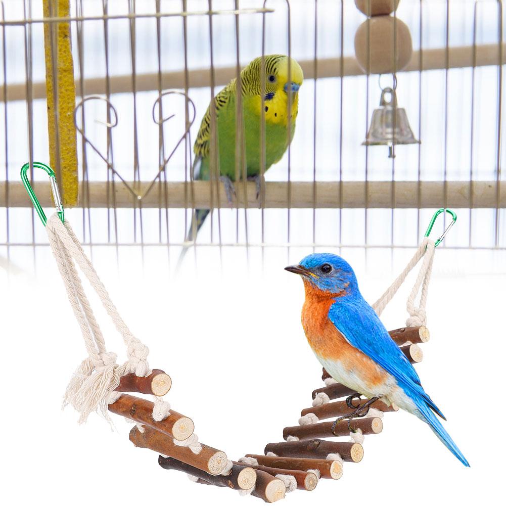 Попугаи деревянный подвесной мост 10 см хлопковая веревка для домашних птиц мягкая горизонтальная воздушная лестница