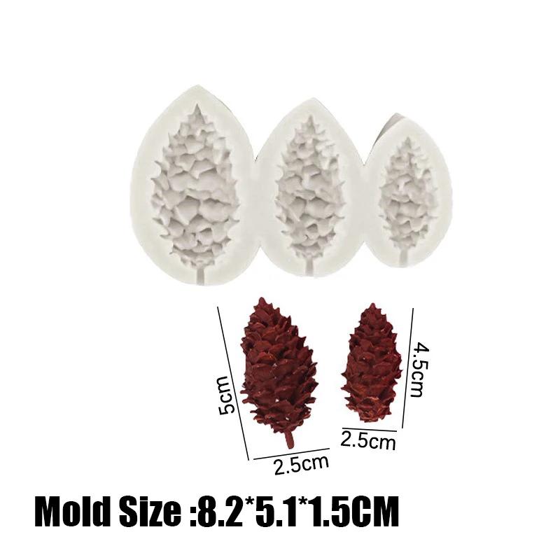 3 стиля листвы рождественской елки шишка силиконовая форма смола инструменты для вечеринки кексы помадка торты украшения инструменты