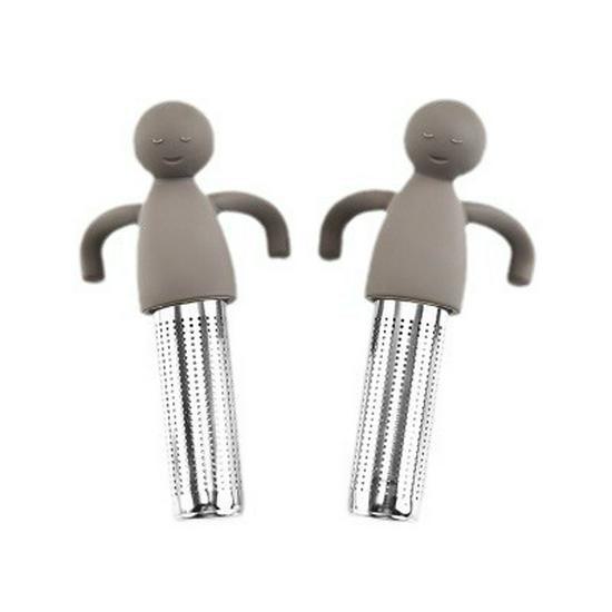 Креативный силиконовый чайник с ситечком из нержавеющей стали 304 - фильтр для чая в форме человека для чашек