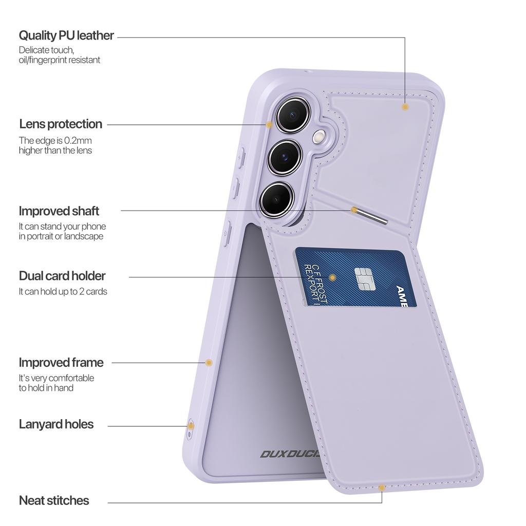 Чехол DUX DUCIS Rafi II Series для Samsung Galaxy A35 5G с блокировкой RFID-карт и слотом для карт из ПУ+ТПУ
