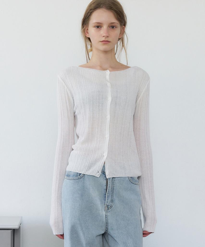 LETTERA Ribbed Slim Cardigan