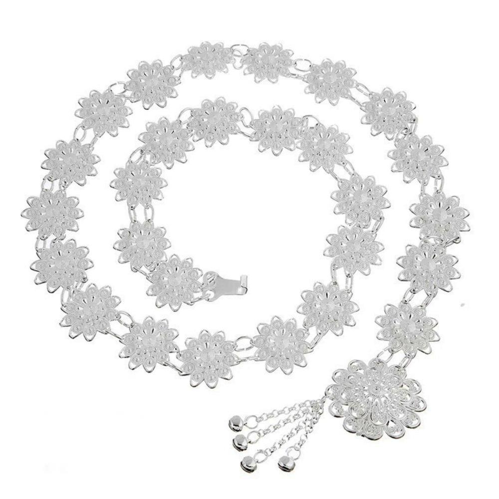 Bell Ethnic Style Belt Silver Dance Dress Belt Chains Vintage Gold Belt  Party Decoration