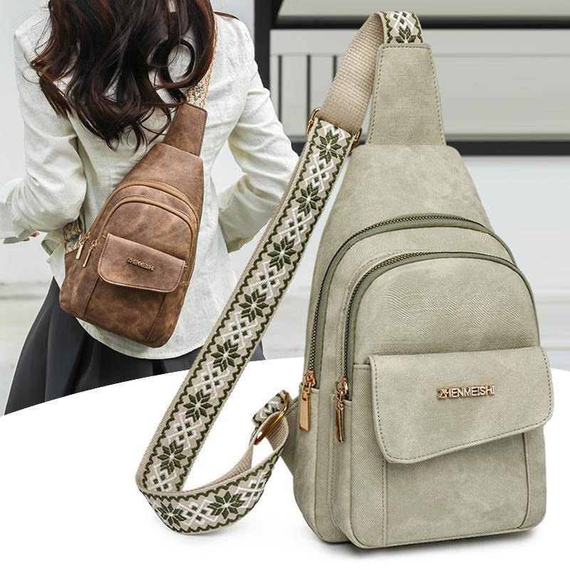 Soft Leather Chest Bag Women Crossbody Bag Single Shoulder Bag