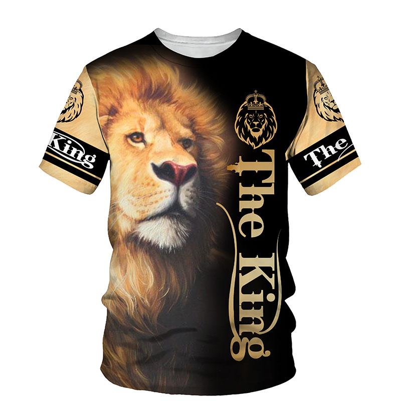 Lion King Printed Men's T-shirt 3d Printed Summer New Crew Neck Short Sleeve T-shirt Top Trend Style Men's Clothing Fashion Casual T-shirt