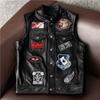 Leather Vest Men's First Layer Cowhide Embroidery Multi-standard Motorcycle Riding Suit Vest Wearing Trend