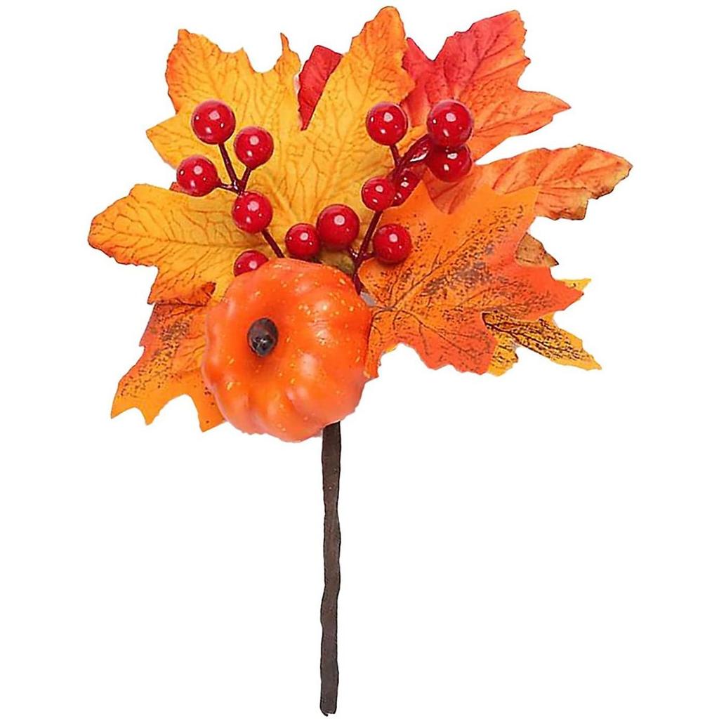 Autumn Decoration Christmas Home Fall Berry Stem Faux Branches Fake Pumpkin Artificial Maple Leaves