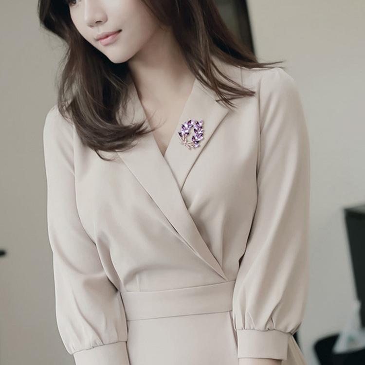 Элегантная брошь в виде колоска пшеницы со стразами и кристаллами для женщин