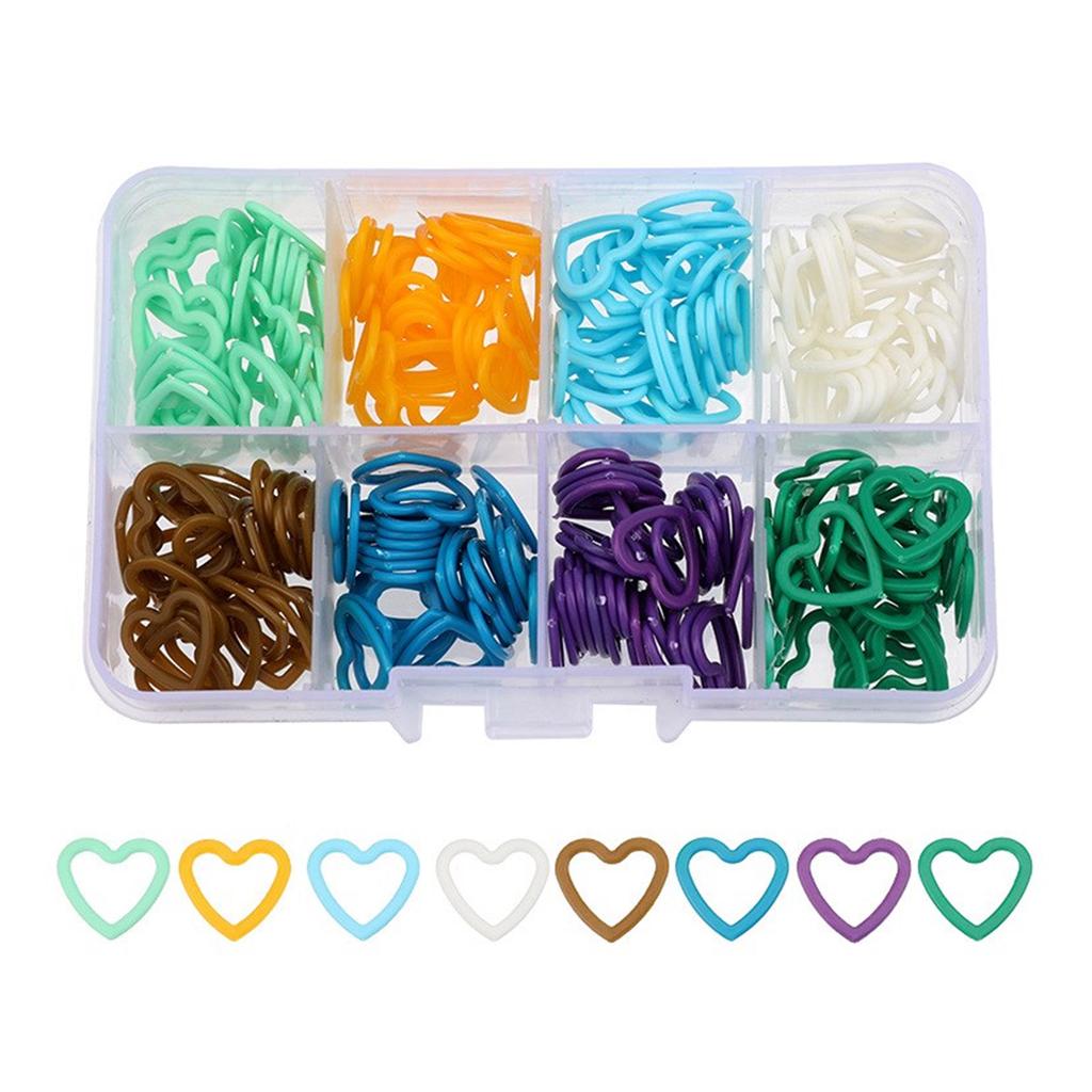 60/80/160/240 шт. маркеры для вышивания в форме сердца и цветка, стопоры для вышивания, маркеры для фиксации крючком, кольца для вязки