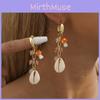 Natural Stone Stylish Shell Mushroom Earrings For Women Street 2023 Fashion