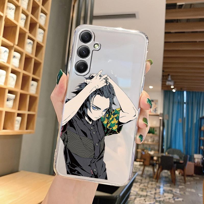 Мягкий прозрачный силиконовый чехол с рисунком аниме для Samsung A55 M35 S24 Xiaomi Redmi Note 13 Poco C65 iPhone Camera Противоударный защитный чехол