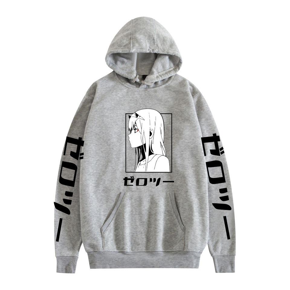 Sunman Zero Two Darling In The Franxx Peripheral Print Casual Hooded Sweater Hoodie